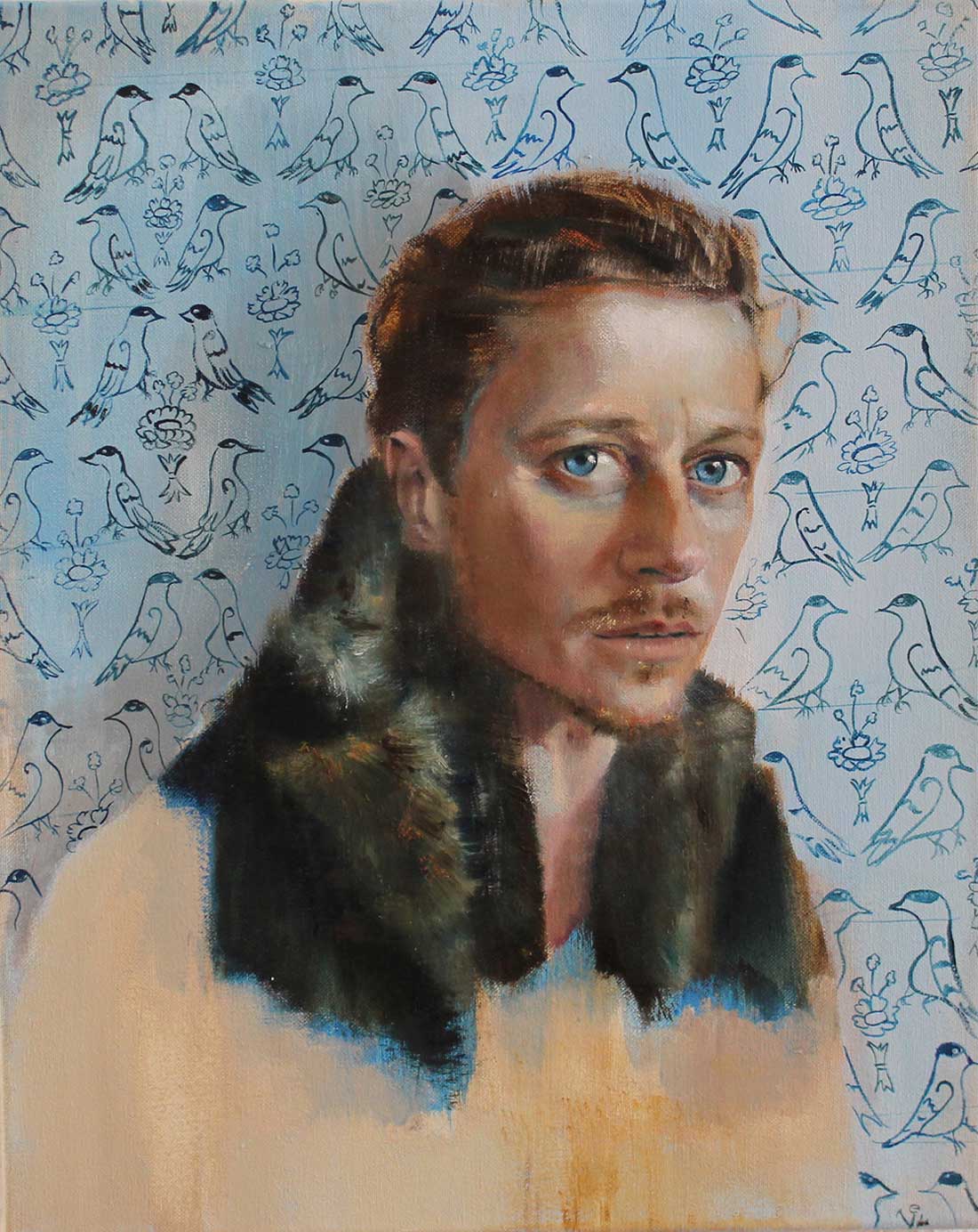 Kathrin Landa: „Roman Knižka”, 50 x 40 cm, 2018, Öl und Acryl auf Leinwand